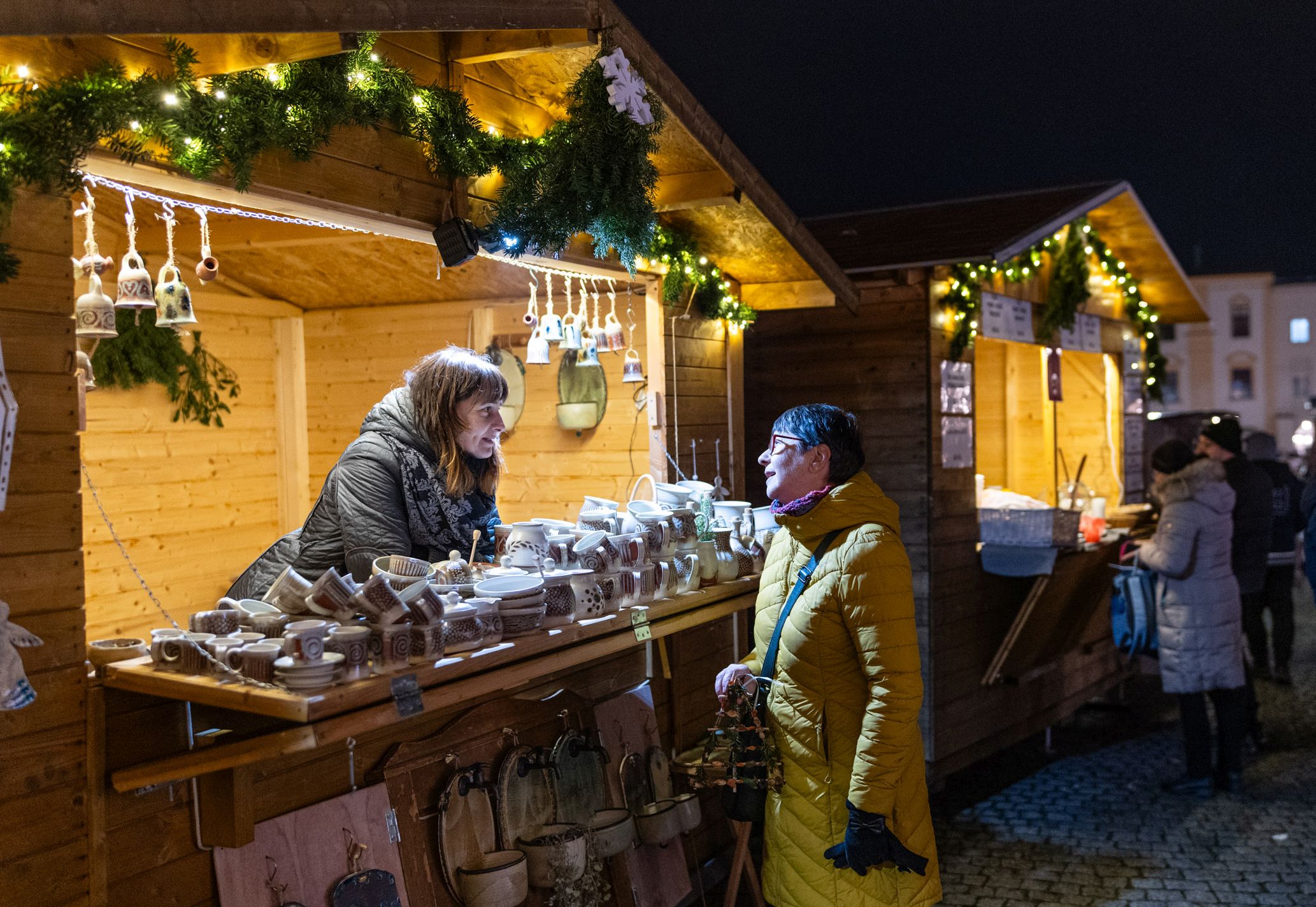 Stánky na vánočních trzích 2024.